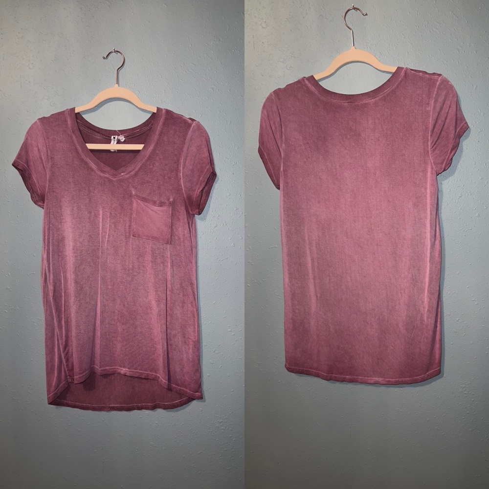 CABLE & GAUGE Pink/Purple Stonewashed T-Shirt